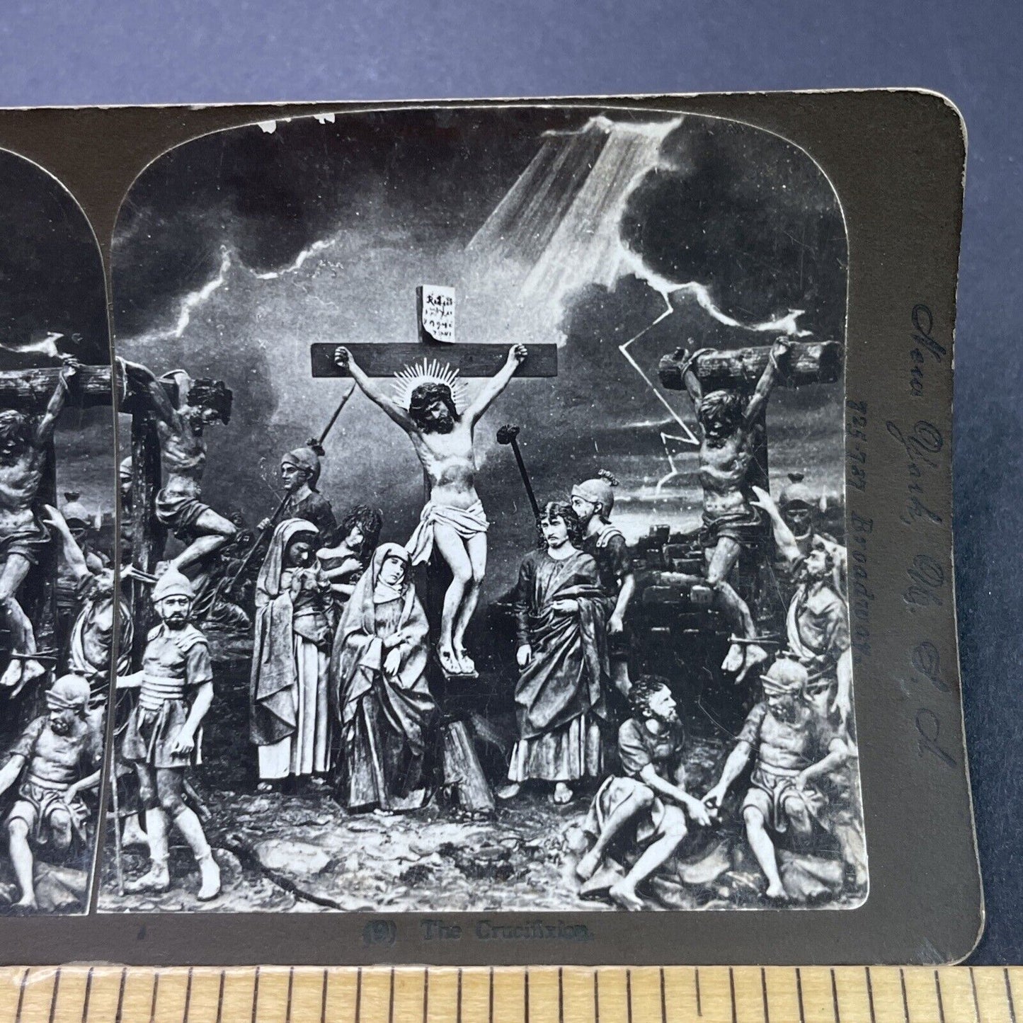 Antique 1880s Jesus Crucified By The Romans Stereoview Photo Card P3134