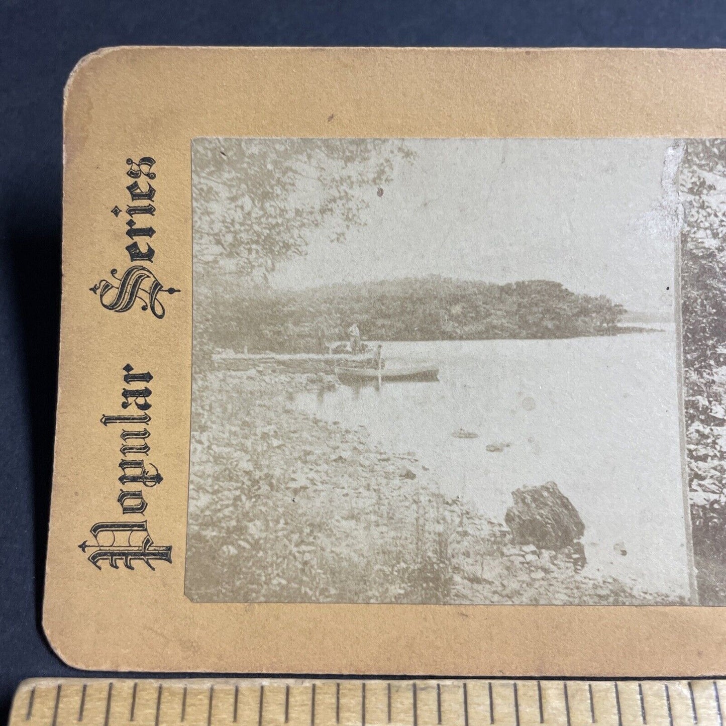 Antique 1870s Glendalough Lower Lake Ireland Stereoview Photo Card P4545