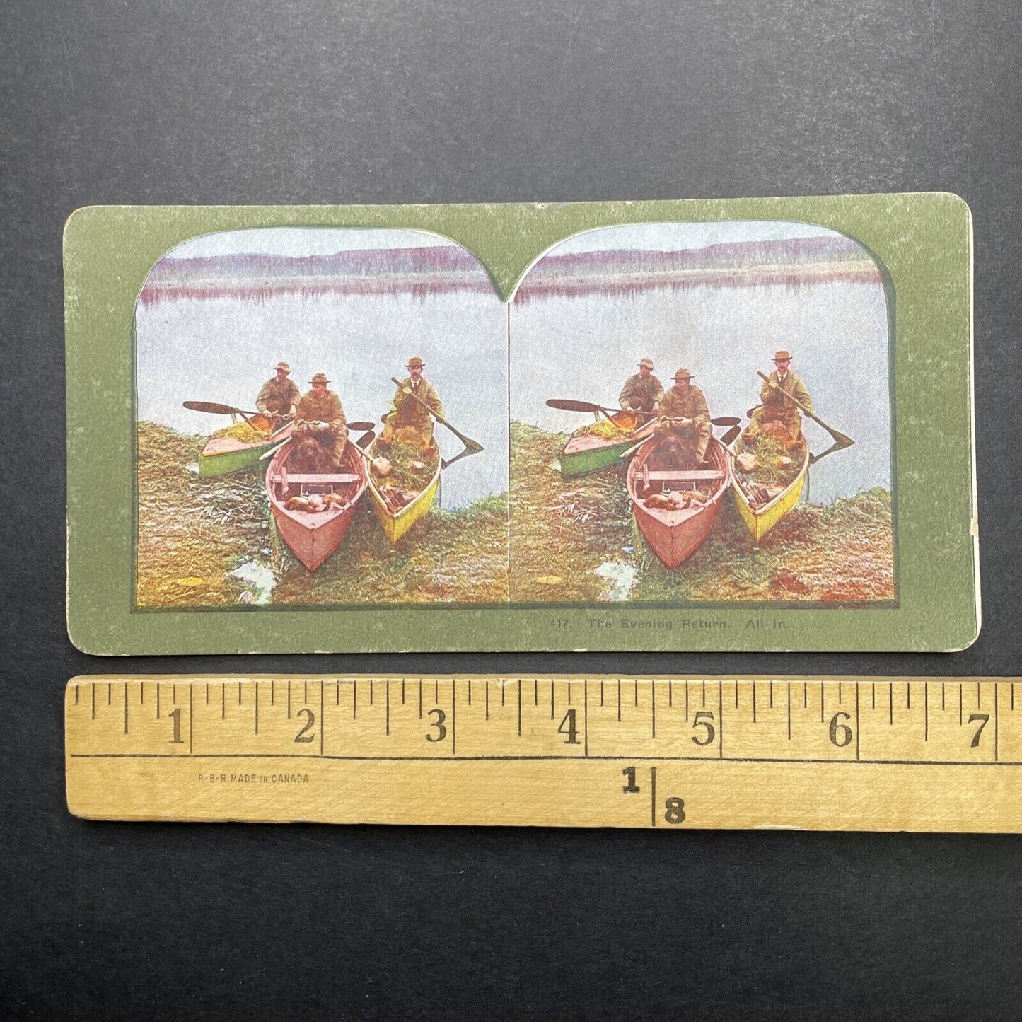 Antique 1899 Hunters Return With Wild Game Stereoview Photo Card P580-067