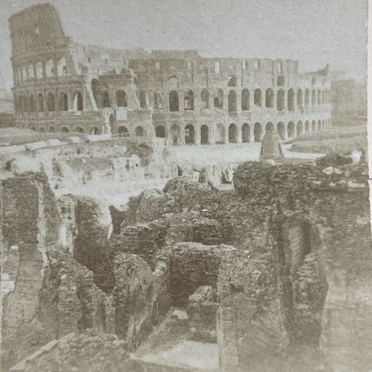 Antique 1880s The Colosseum Rome Italy Stereoview Photo Card P4614