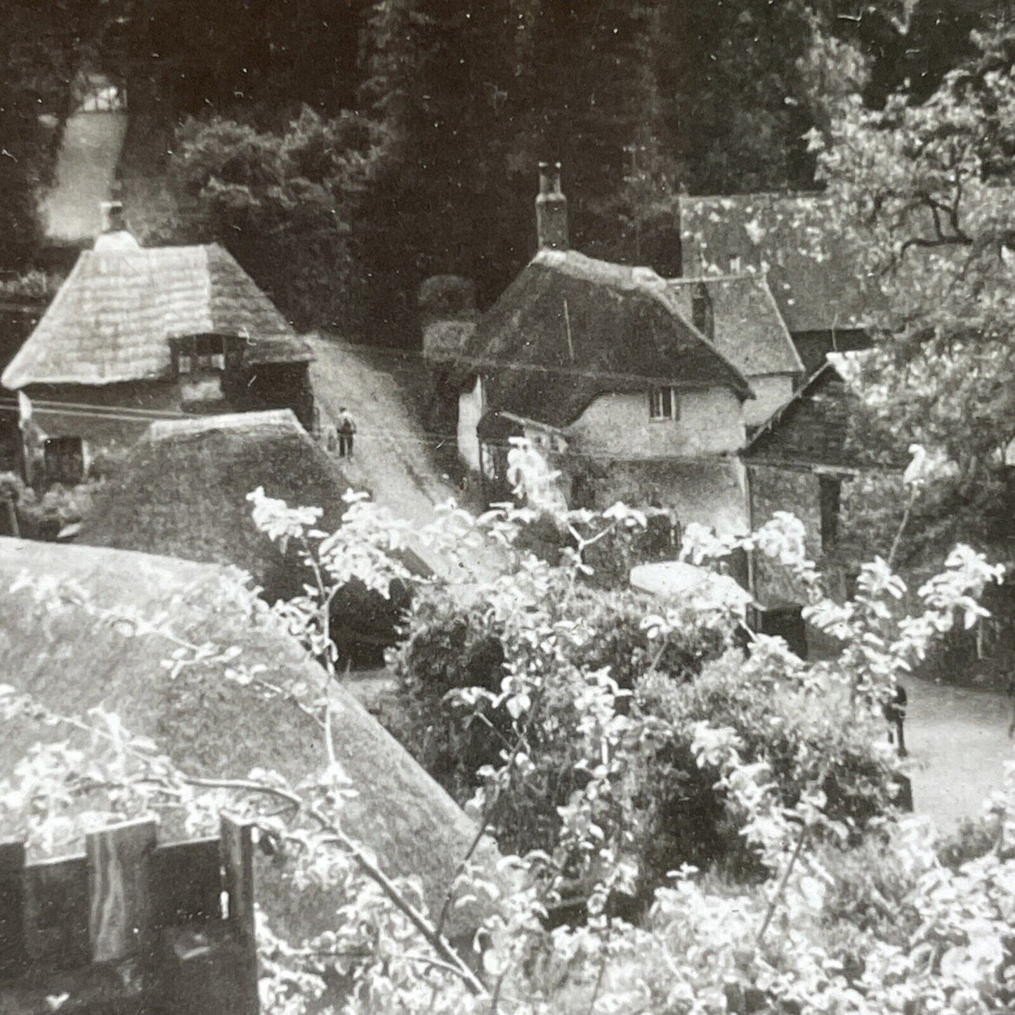 Antique 1920s Cockington Village England UK Stereoview Photo Card V2950