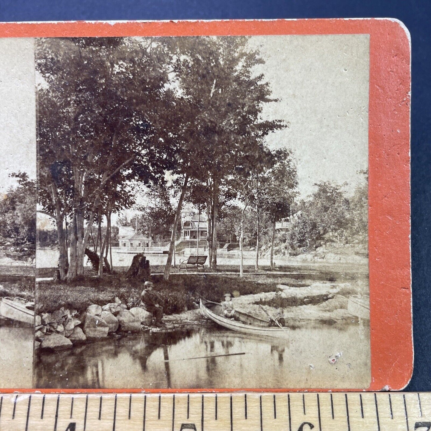 Antique 1870s Alexandria Bay New York State Stereoview Photo Card P3140