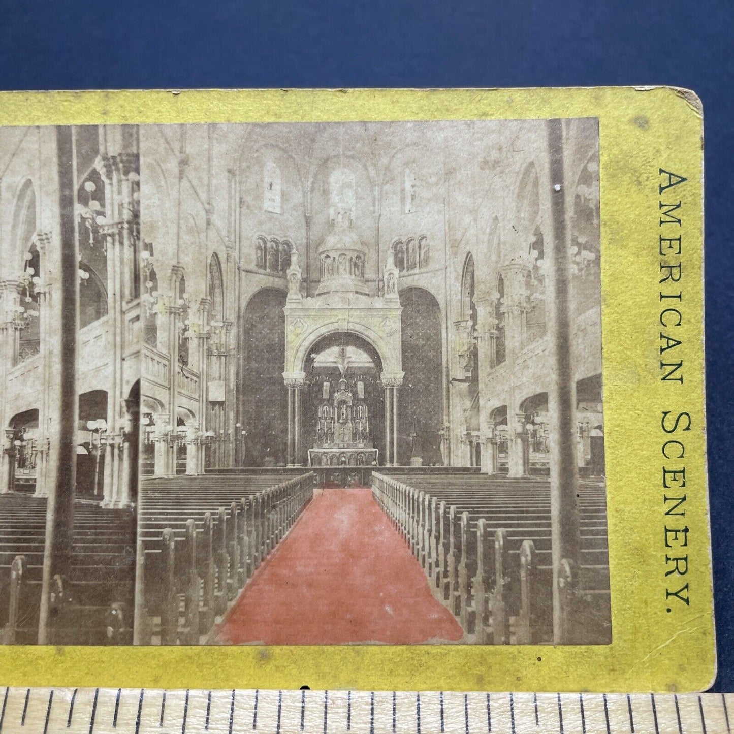 Antique 1870s Ornate Synagogue (Manhattan New York?) Stereoview Photo Card P1900