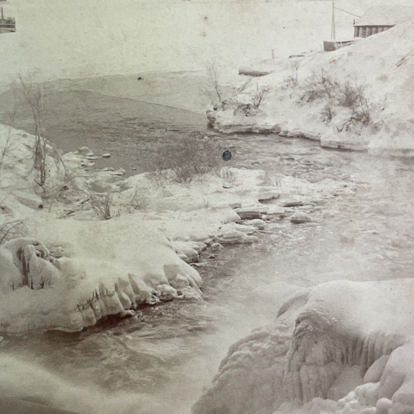 Saco Maine Harbor View Stereoview H.L. Webber Antique c1870s Y171