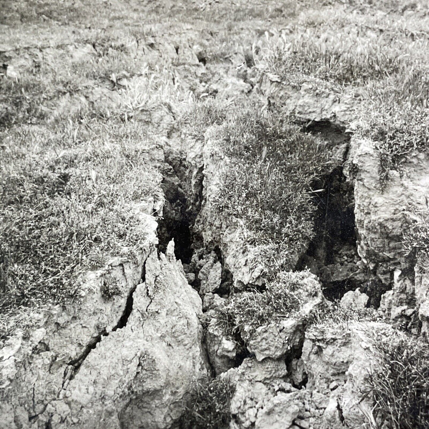 Earthquake Fissure Sobrante Hills Stereoview Berkeley California c1909 Y2755