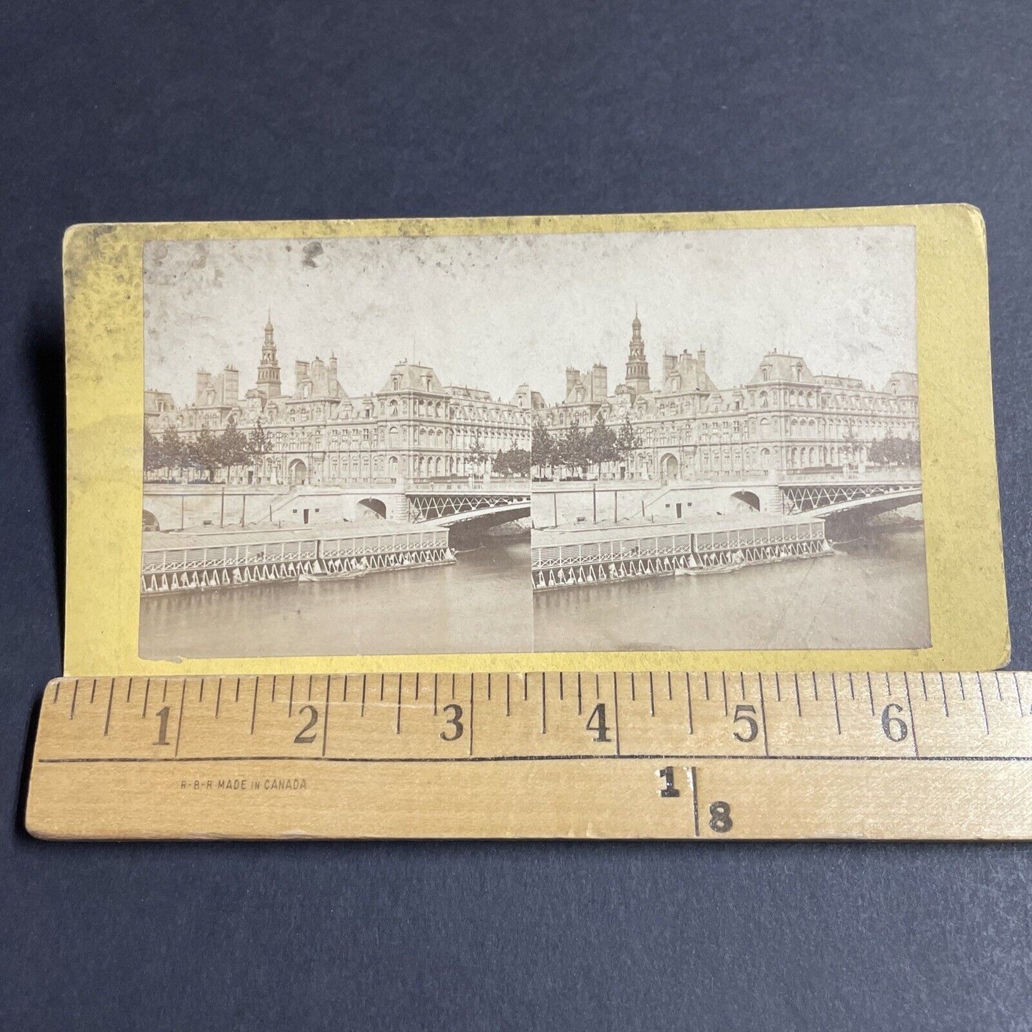 Antique 1870s Hotel De Ville Paris France Stereoview Photo Card P4147