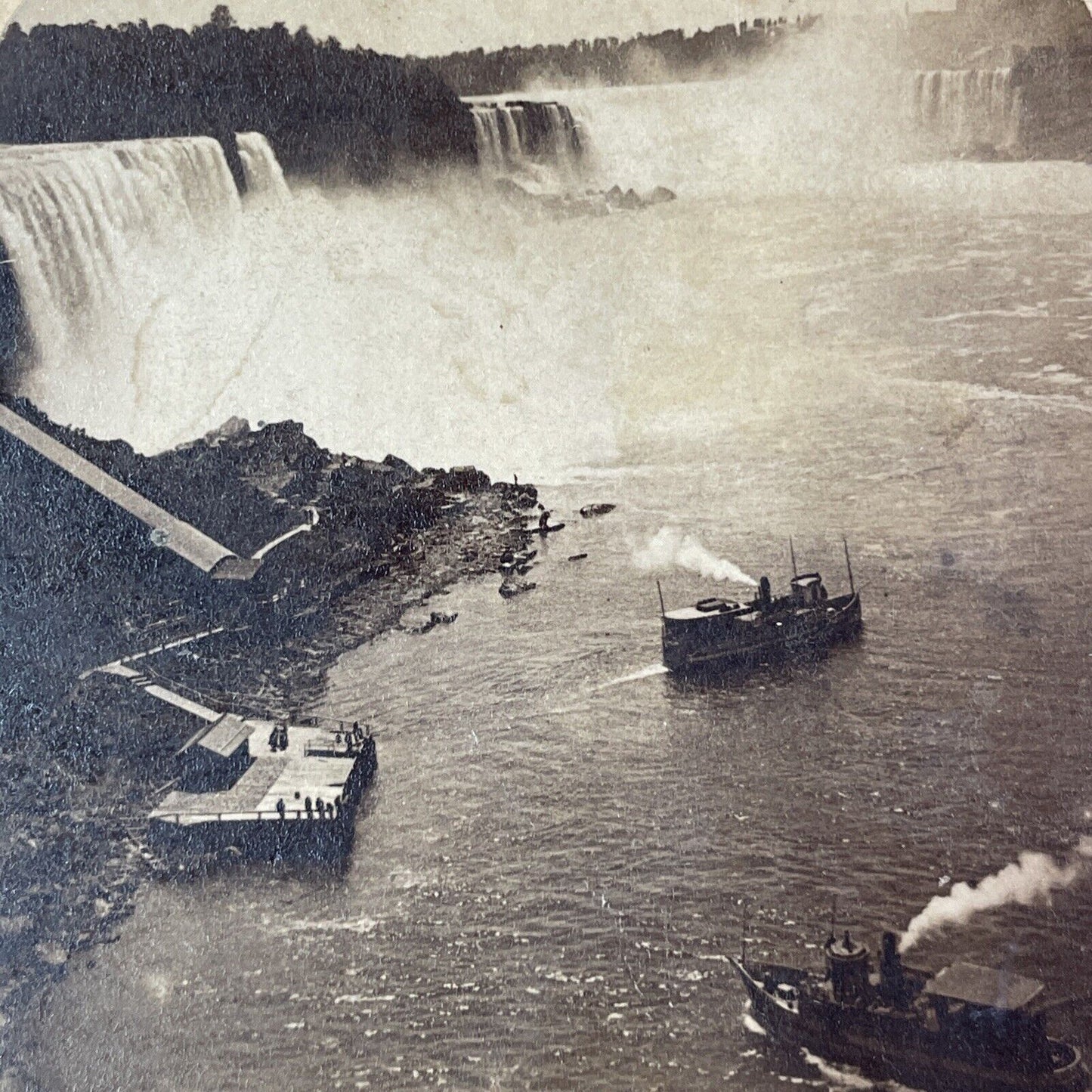 Maid of the Mist Steamer Dock Stereoview Strohmeyer Antique c1894 Y1779