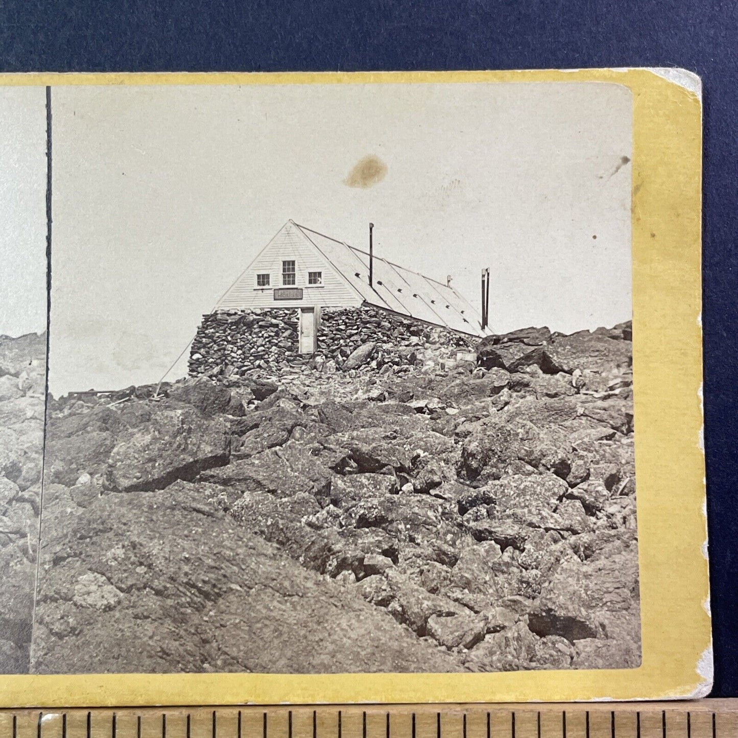 Mt Washington Tip Top House Stereoview Photo Card NW Pease Antique c1872 X985