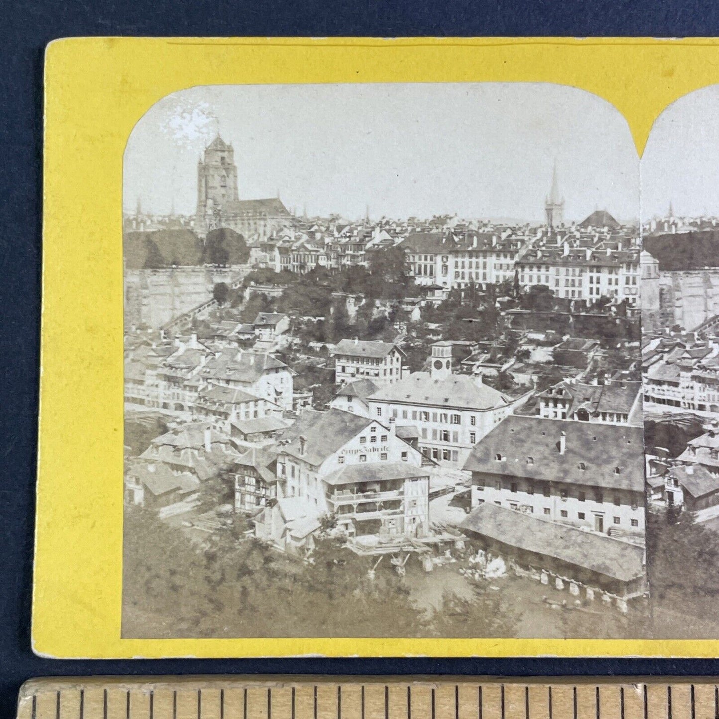 Bern Switzerland Stereoview City View From Cathedral Antique c1865 X3615