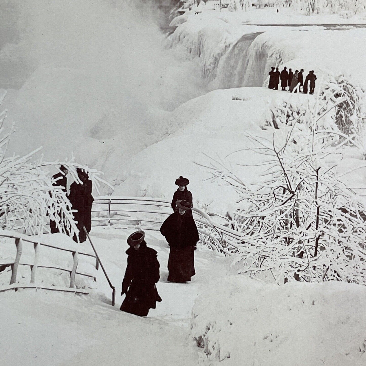 Niagara Falls Frozen Deep Freeze Stereoview George and Rawlings c1901 Y1457