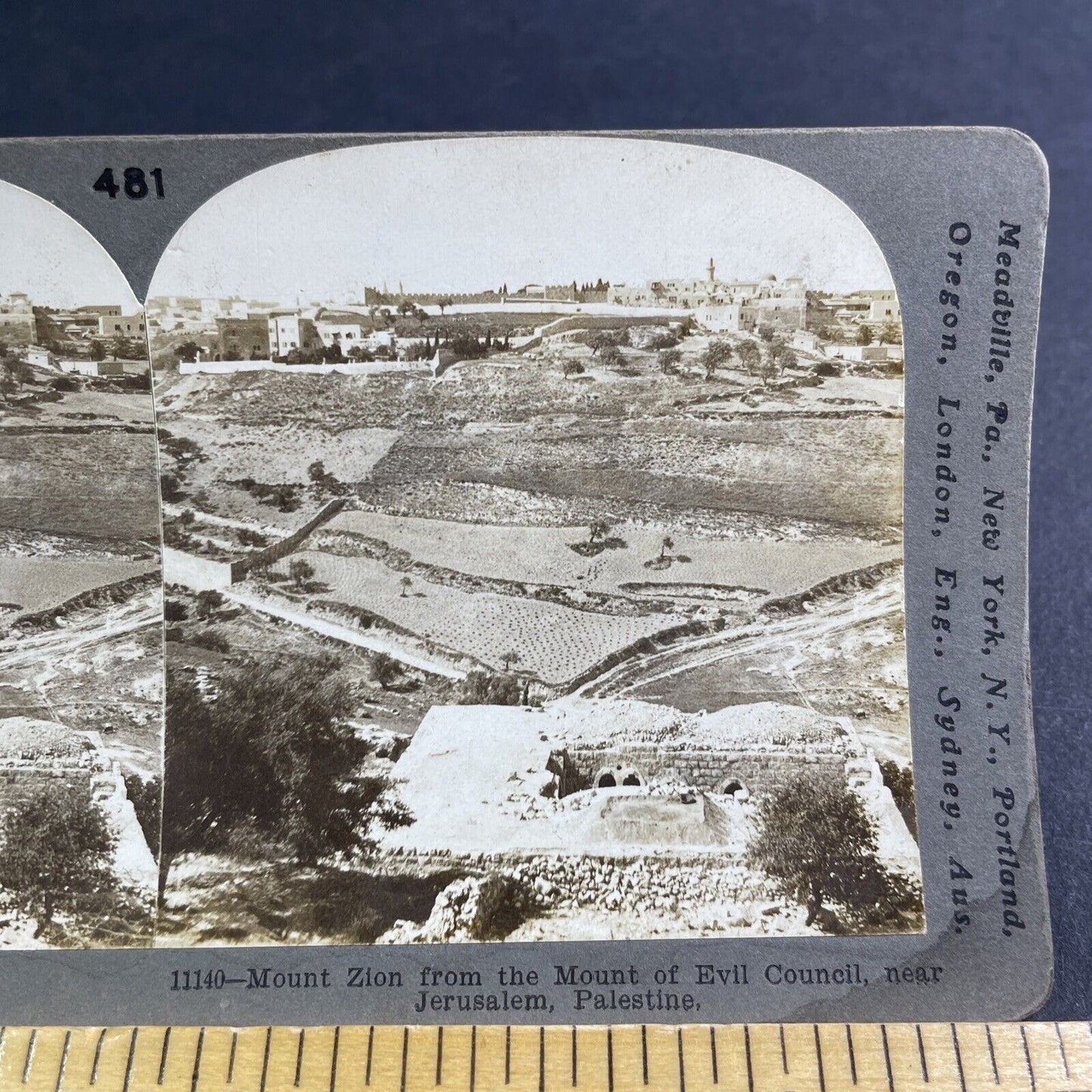 Antique 1900 City Of Jerusalem Israel Palestine Stereoview Photo Card P2173