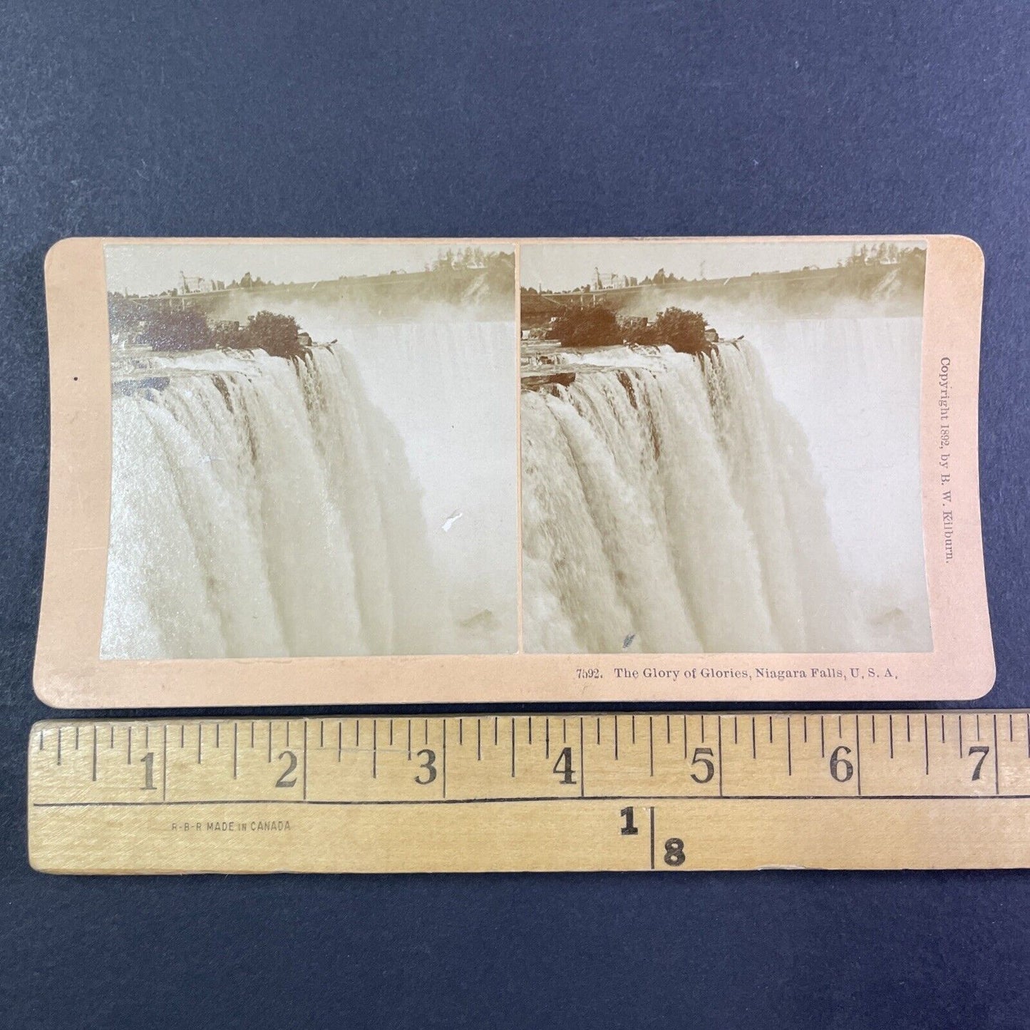 Falls Edge from Prospect Park Niagara Falls Stereoview Antique c1892 Y2145