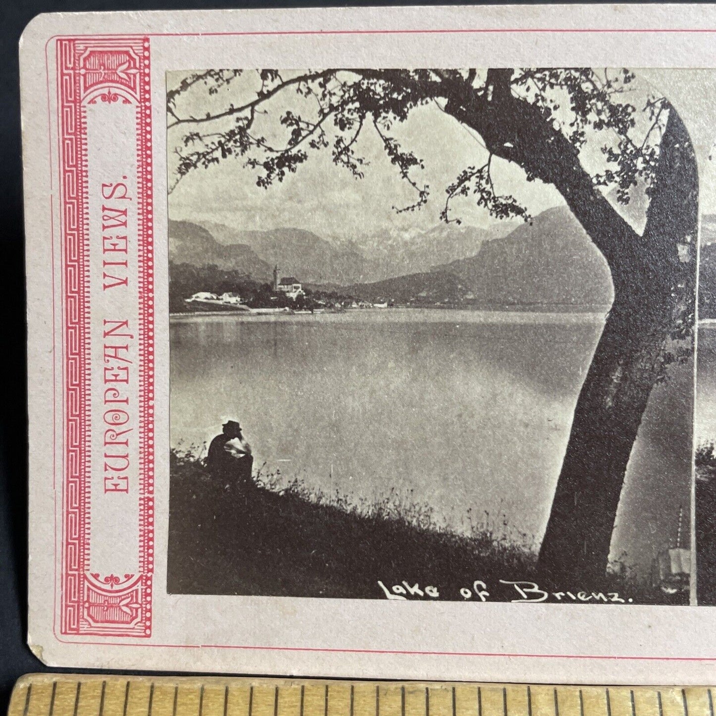 Antique 1870s Lake Brienz Switzerland Swiss Stereoview Photo Card P4226