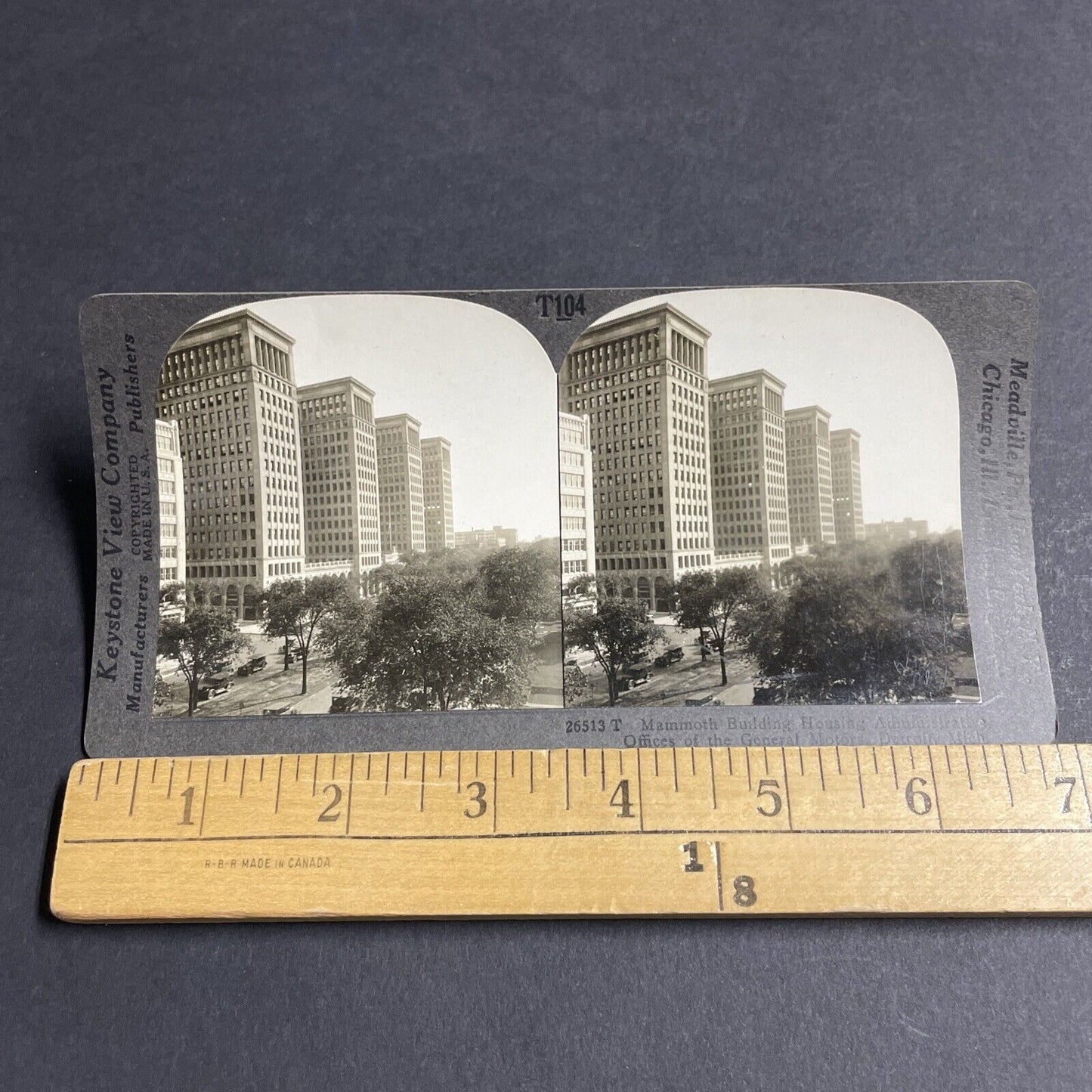 Antique 1920s General Motors GM Buildings Detroit MI Stereoview Photo Card P4831