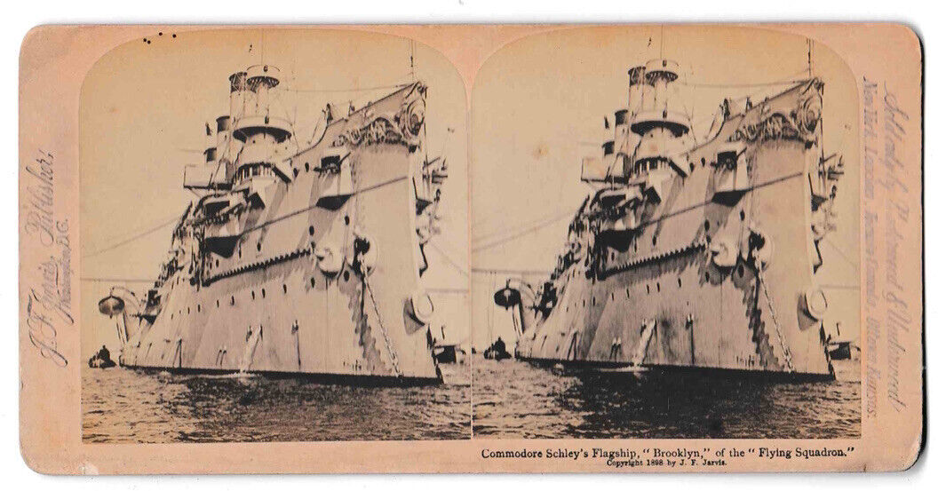 Antique 1898 United States Naval Cruiser 'Brooklyn' US Navy Photo Card P002