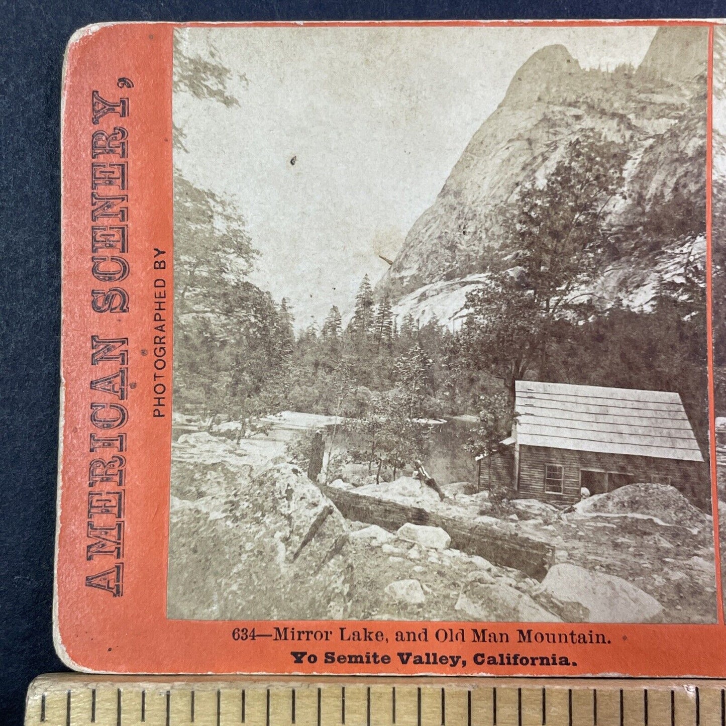 Mirror Lake Cabin Yosemite Yo-Semite CA Stereoview C.L. Pond Antique c1870 Y025