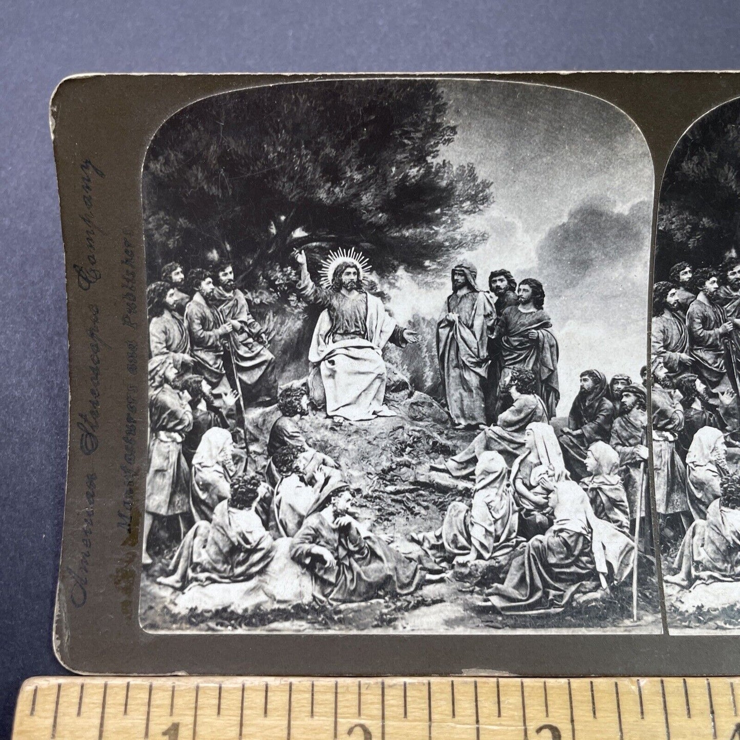 Antique 1880s Jesus And The Sermon On The Mount Stereoview Photo Card P3128