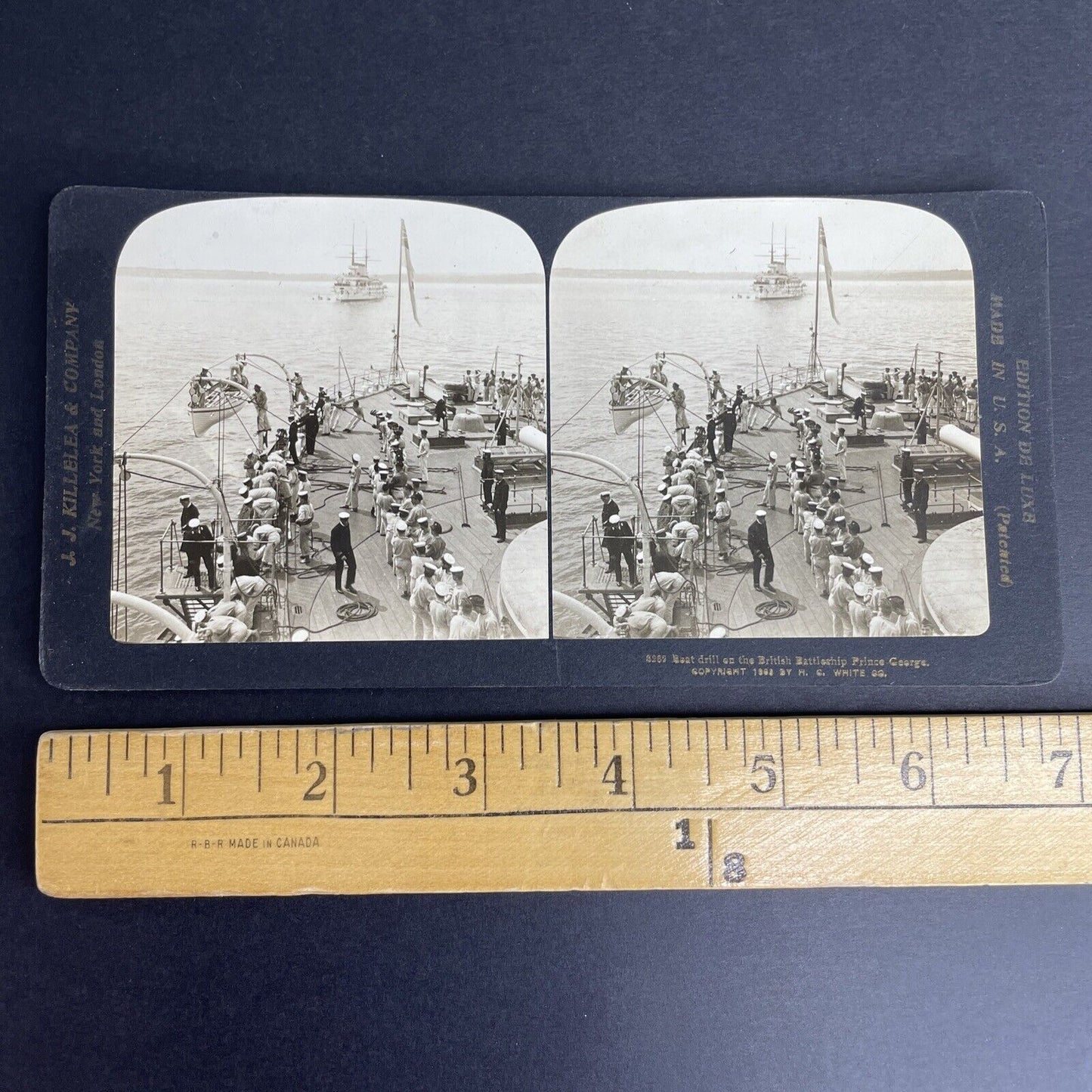 Antique 1903 British Battleship HMS St. George Stereoview Photo Card P954