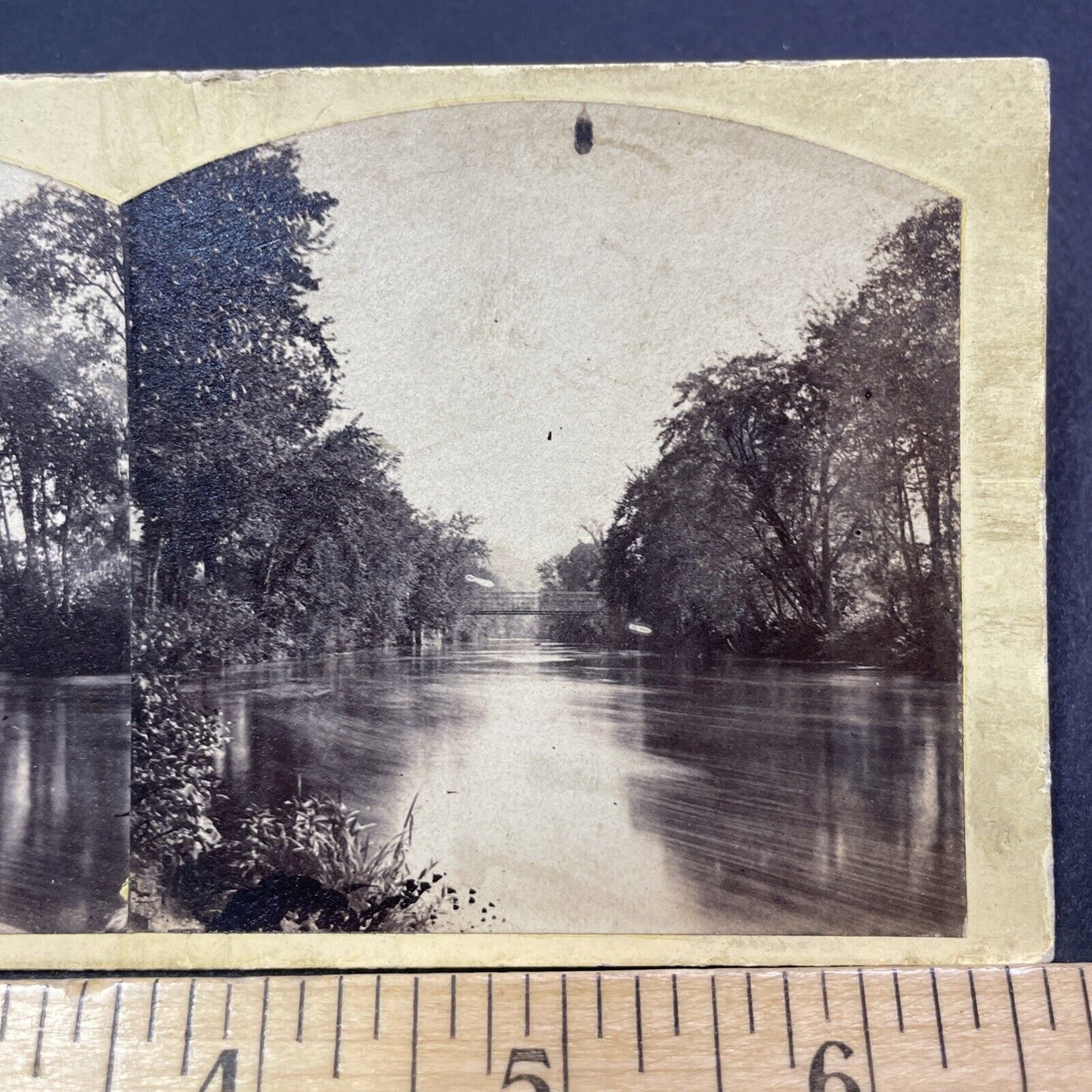 Antique 1870s Winchester New Hampshire Bridge Stereoview Photo Card V1958