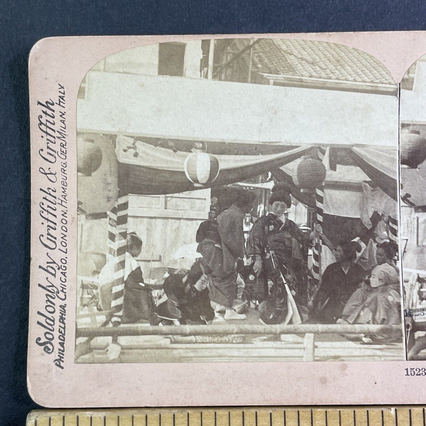 Women Dancing In Japan Geishas Stereoview GW Griffith Antique c1898 X3179