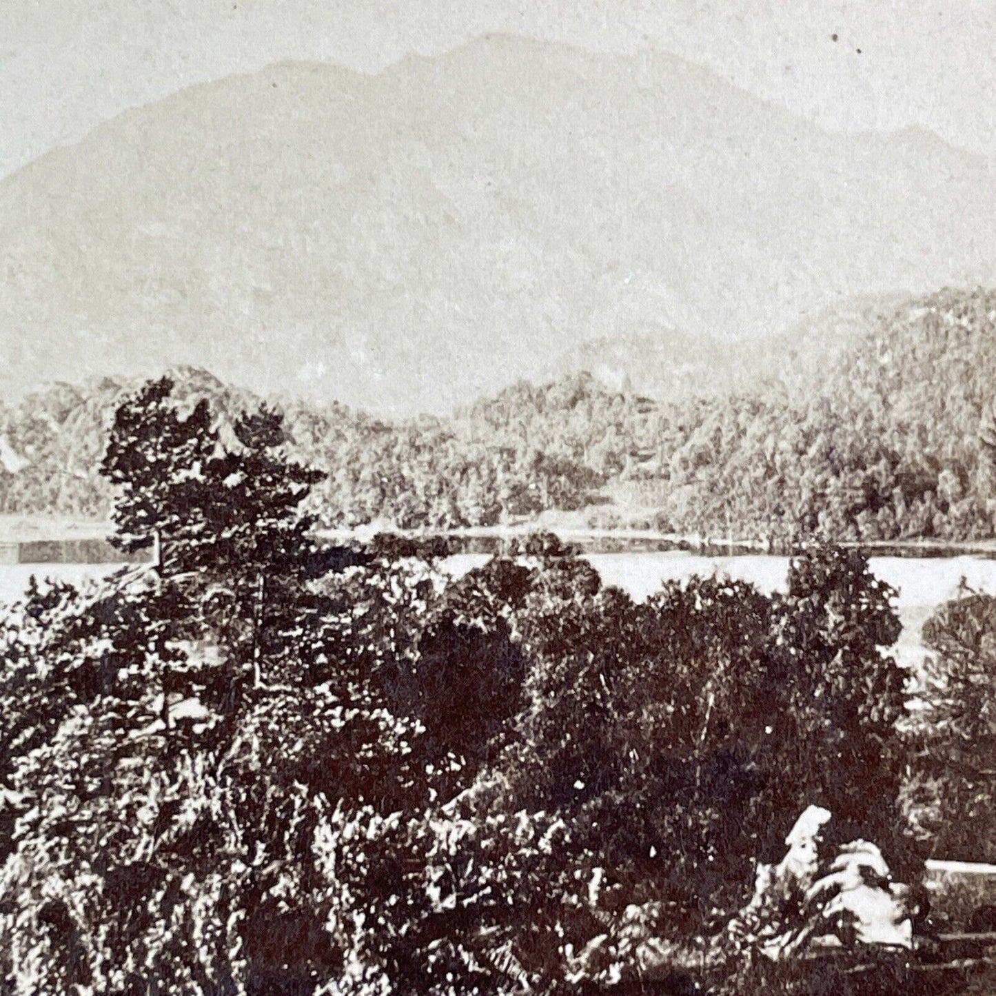 Ben Venue Mountain Scotland Stereoview Loch Lomond Antique c1865 X3192