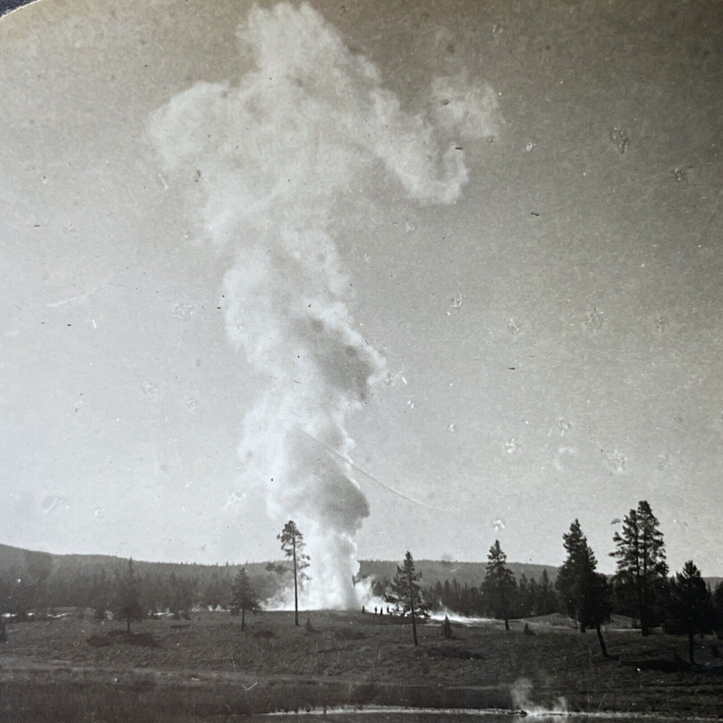 Antique 1910s Yellowstone Geyser Old Faithful Stereoview Photo Card P2763