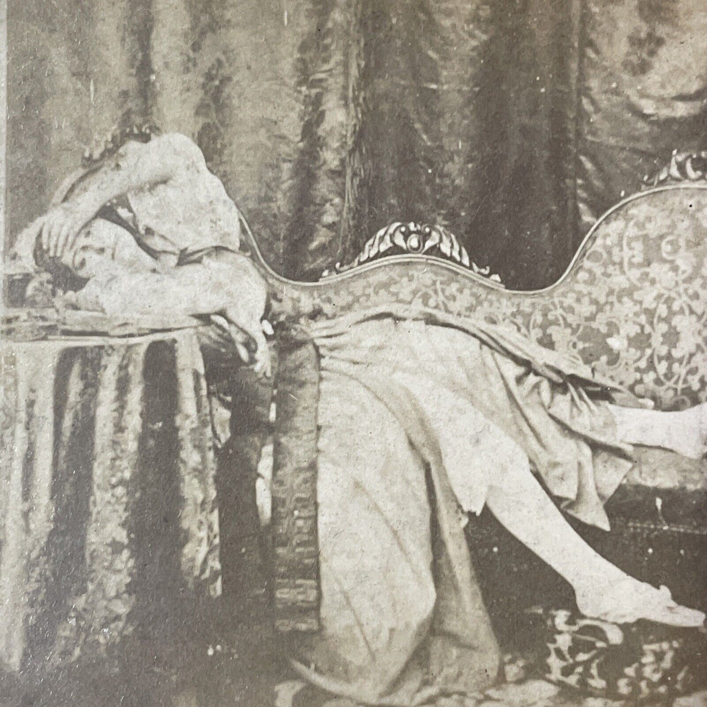 Risque Nude Topless Woman Queen Of The Harem Stereoview Antique c1880 X1257