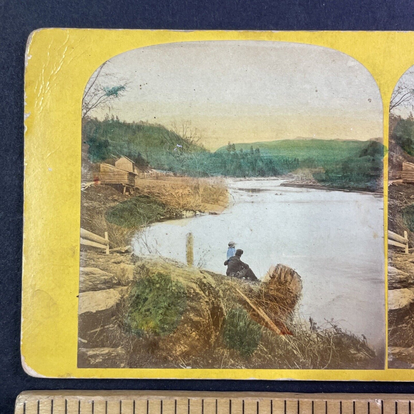 Lake Winnipesaukee Winnipiseogee New Hampshire Stereoview Antique c1870s Y872