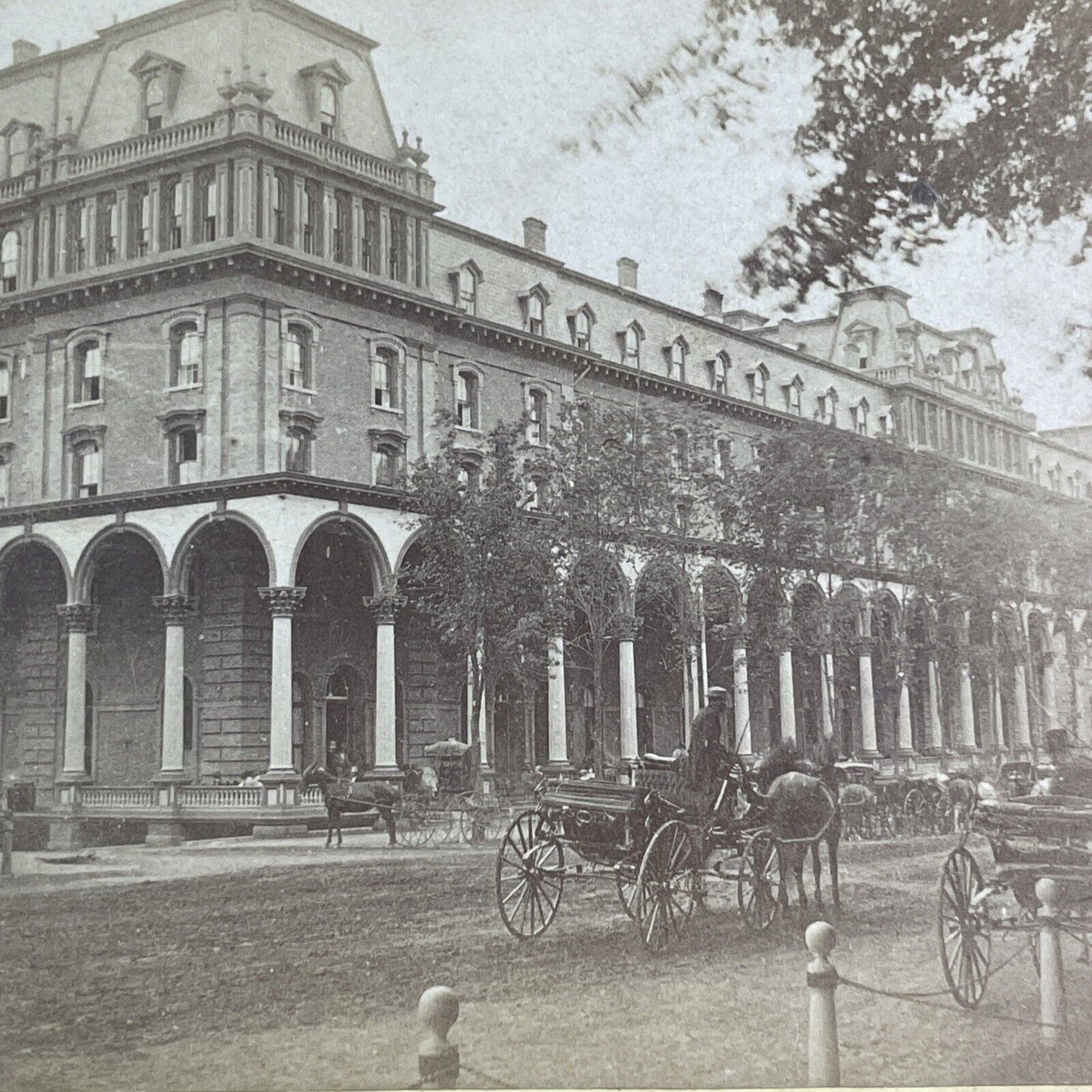Congress Hall Saratoga Springs NY Stereoview By Deloss Barnum c1860s Y1195
