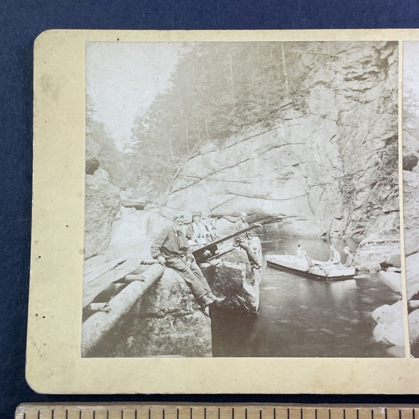 Professor John Merrill Franconia Notch New Hampshire Stereoview c1870s Y904