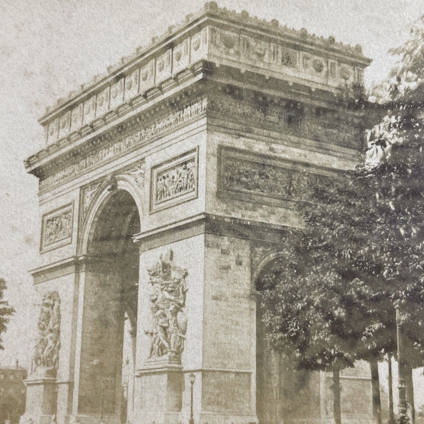 Antique 1870s Arc De Triomphe In Paris France Stereoview Photo Card P5184