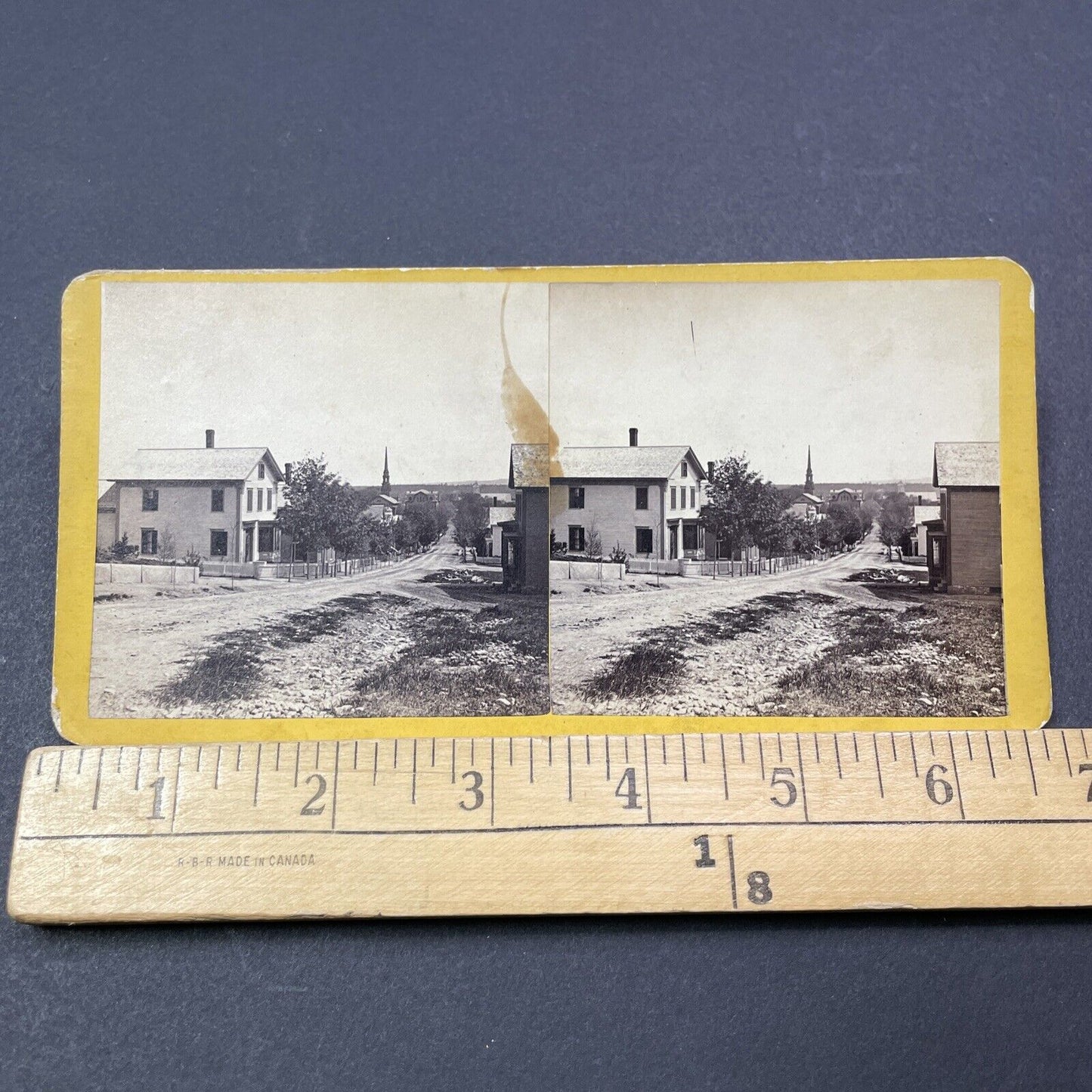 Antique 1860s School Street Concord New Hampshire Stereoview Photo Card V2092