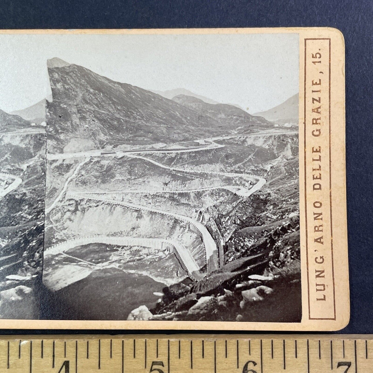 Mont Cenis Pass Italy France Stereoview Giacomo Brogi Antique c1869 Y144