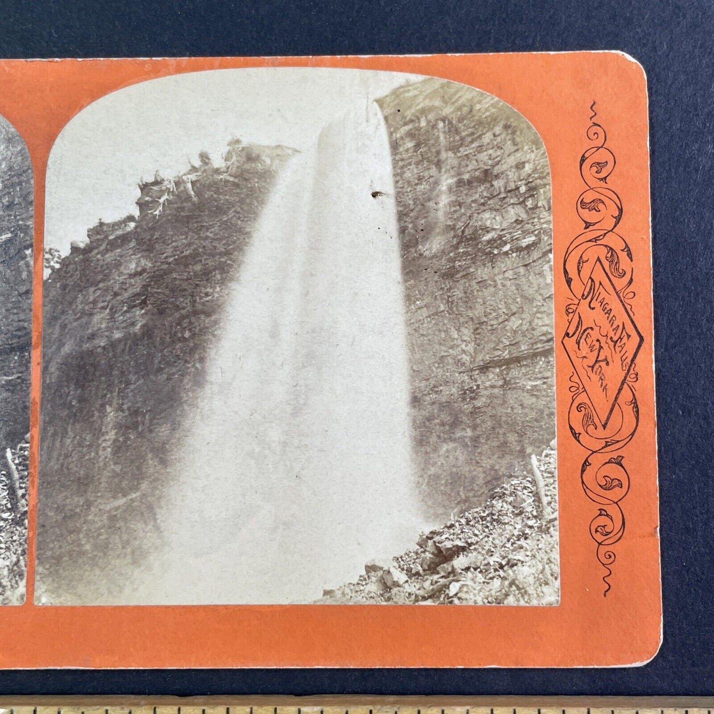 Niagara Bridal Veil Falls Before Power Plant Stereoview G. Curtis c1870 Y2434