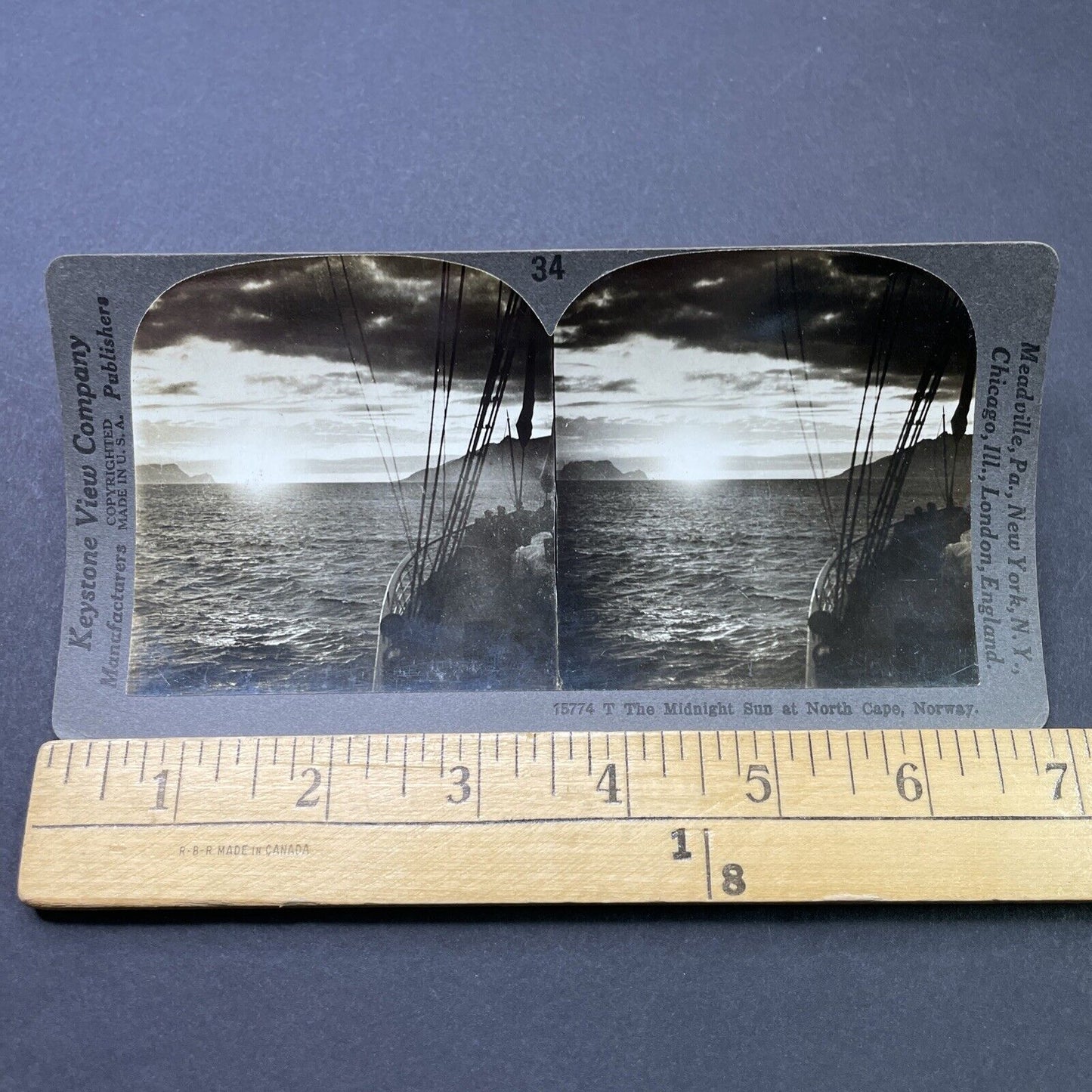 Antique 1910s North Cape Nordkapp Norway Stereoview Photo Card P2797