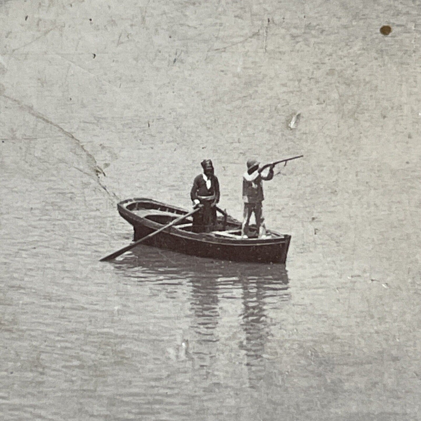 Antique 1900 Duck Hunting In Jordan & Israel Stereoview Photo Card P4279