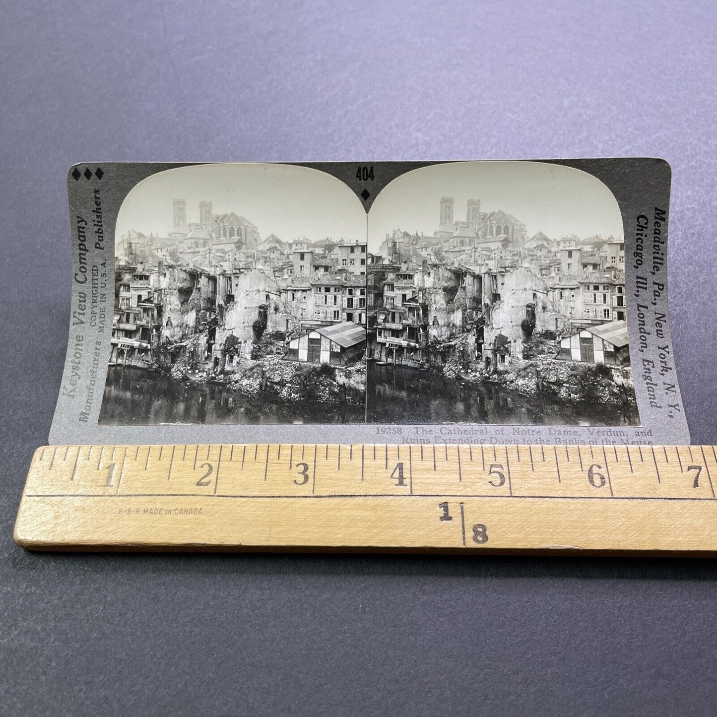 Antique 1920s Bombed Out Buildings Verdun France Stereoview Photo Card V2941