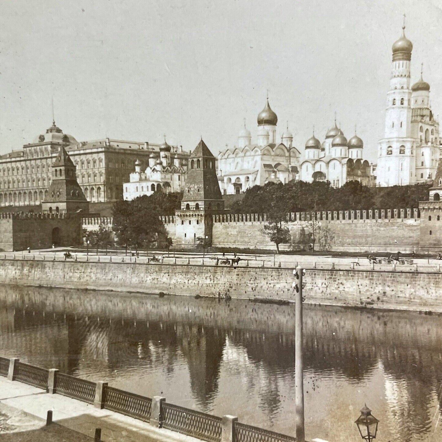 Antique 1905 The Kremlin In Moscow Russia Stereoview Photo Card P2244