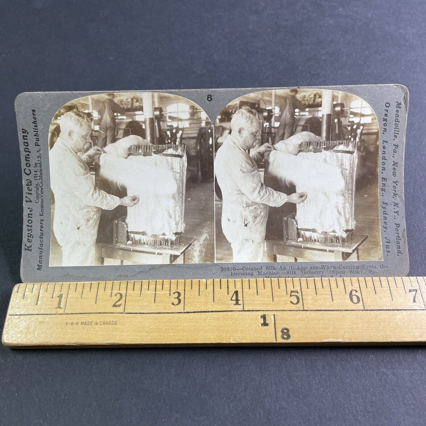 Antique 1914 Cheney Silk Mill Manchester Connecticut Stereoview Photo Card P2204