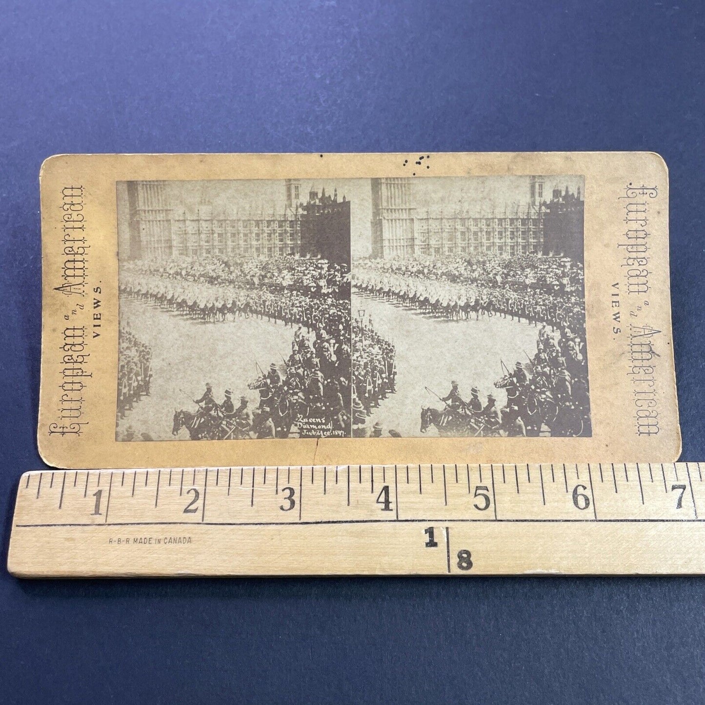 Antique 1897 Queen Victoria Diamond Jubilee England Stereoview Photo Card P4112