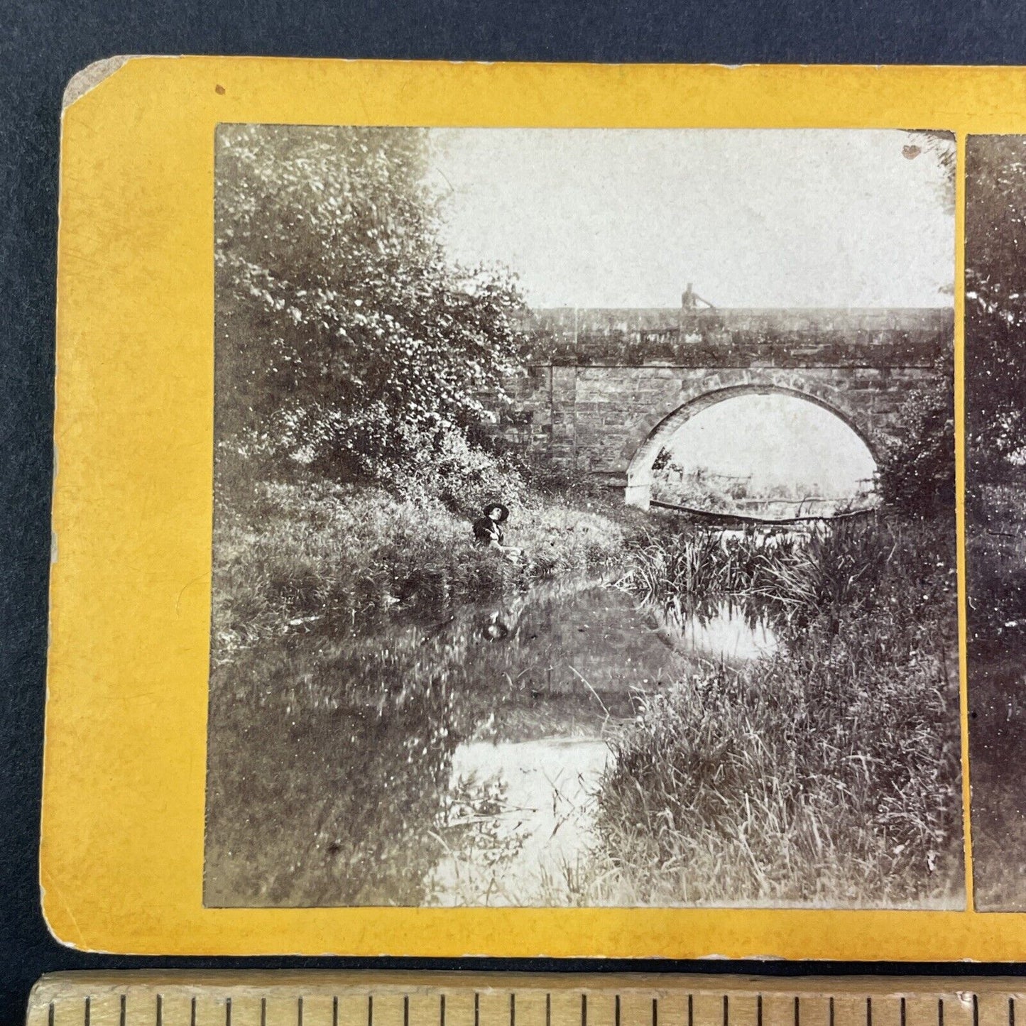 Kenilworth Castle Tilt Yard Bridge England UK Stereoview Antique c1860s Y1430