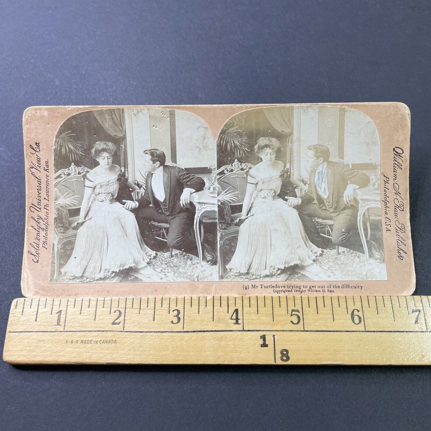 Antique 1902 Man Apologizes For Having An Affair Stereoview Photo Card P2873