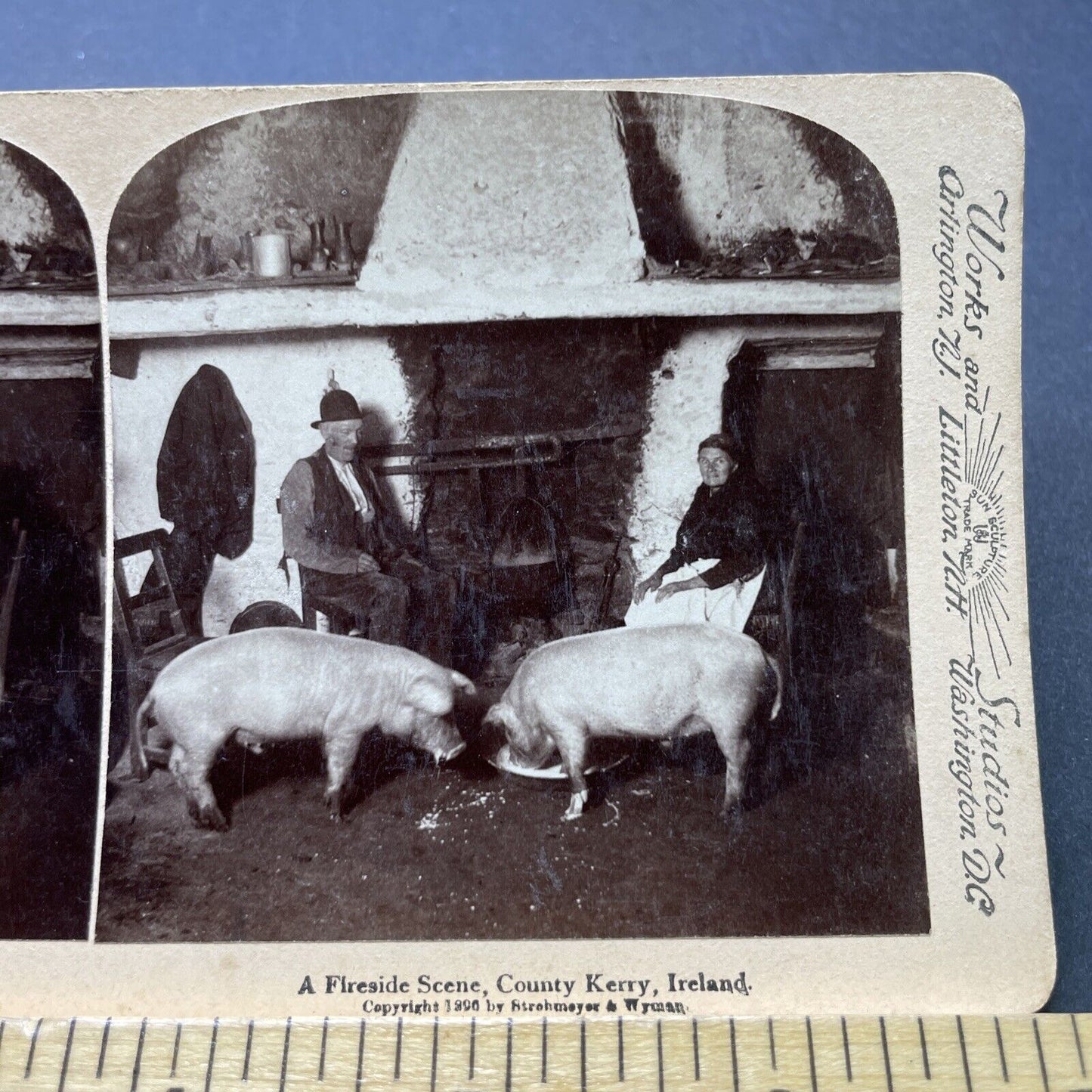 Antique 1896 Poor Irish Farmers Near Killorglin Stereoview Photo Card P2390