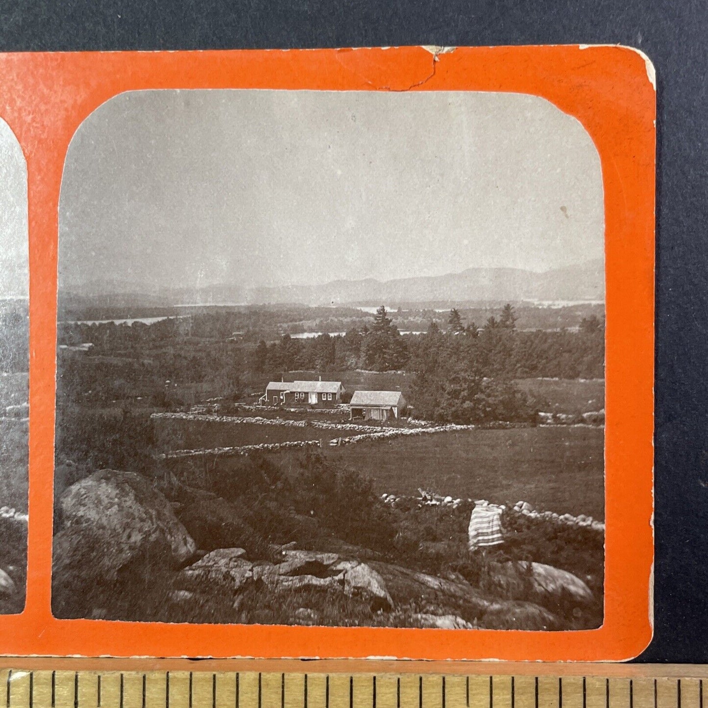 Meridith New Hampshire Stereoview CH Colby Photo Card Antique 1860s X906