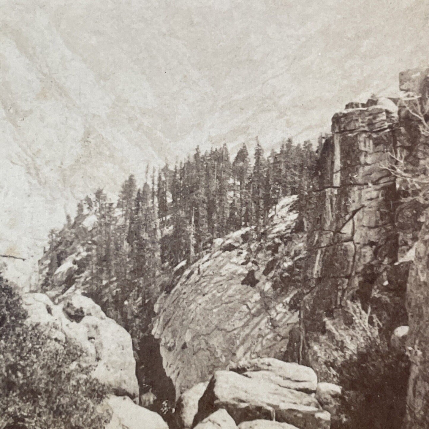 Tenaya Canyon Yosemite Stereoview John S. Moulton Antique c1870 X3734