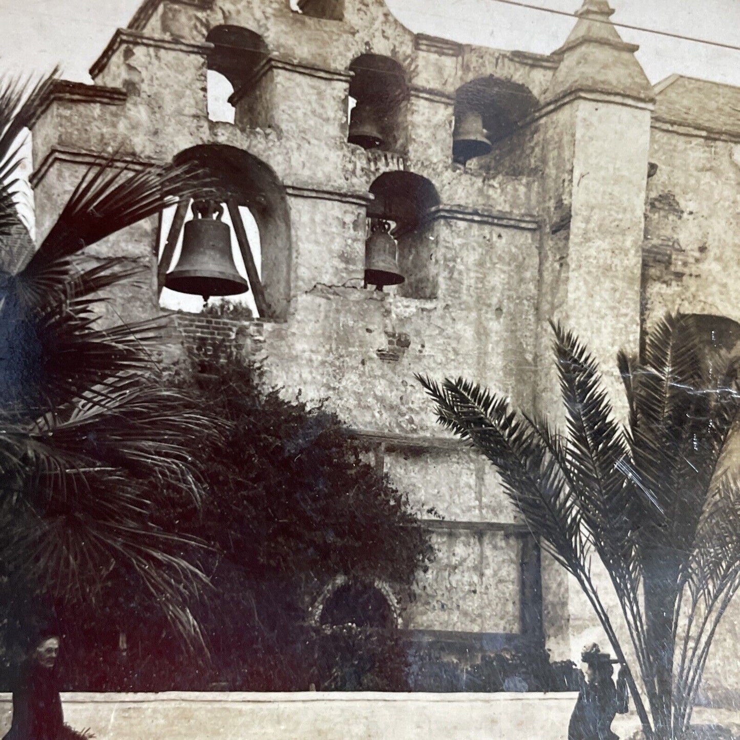 Antique 1910s San Gabriel Mission California Stereoview Photo Card P3608