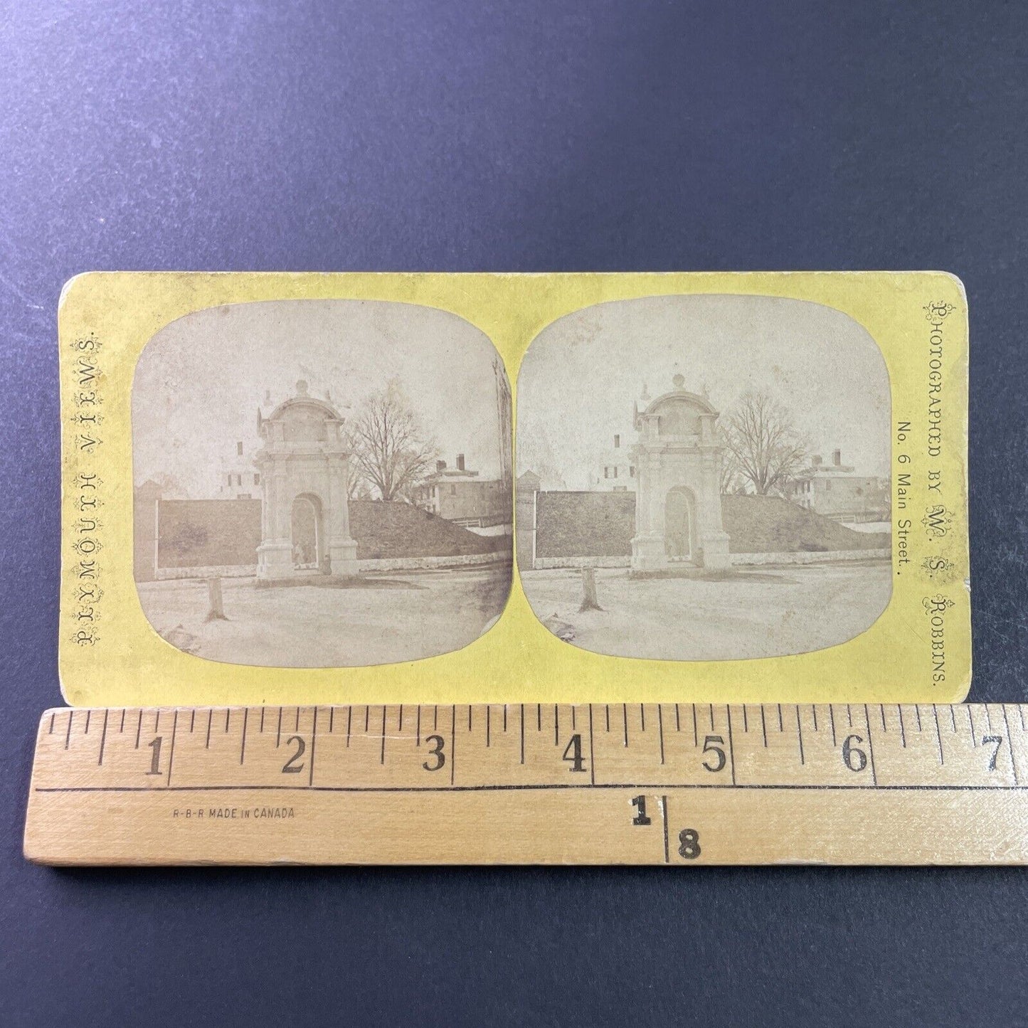 Antique 1867 Canopy For Plymouth Rock Complete Stereoview Photo Card P3328