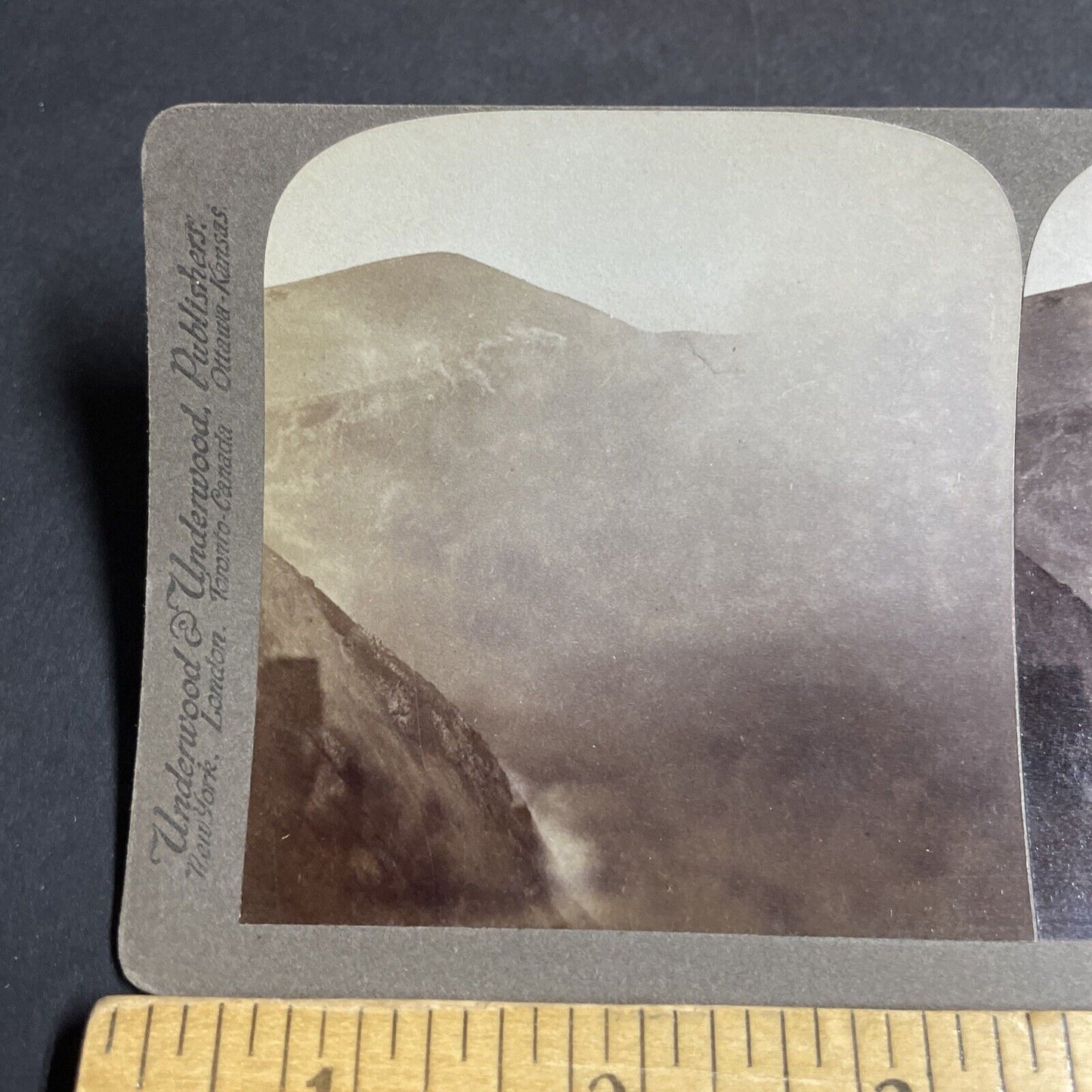 Antique 1897 Mount Mt. Vesuvius Steaming Top Italy Stereoview Photo Card P4487