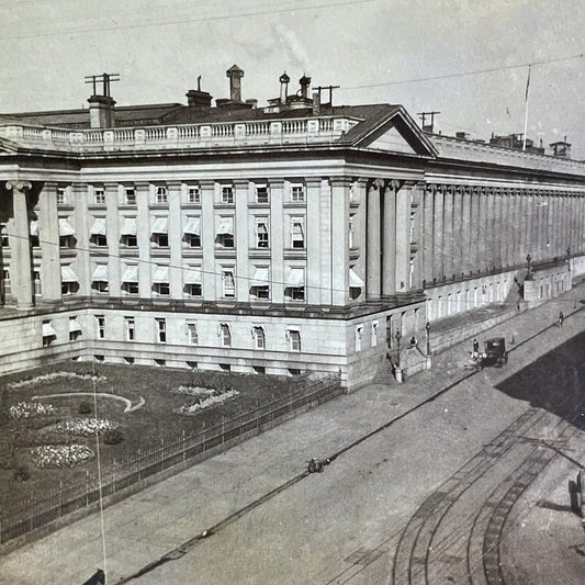 Antique 1898 The Treasury Building Washington DC Stereoview Photo Card P2210