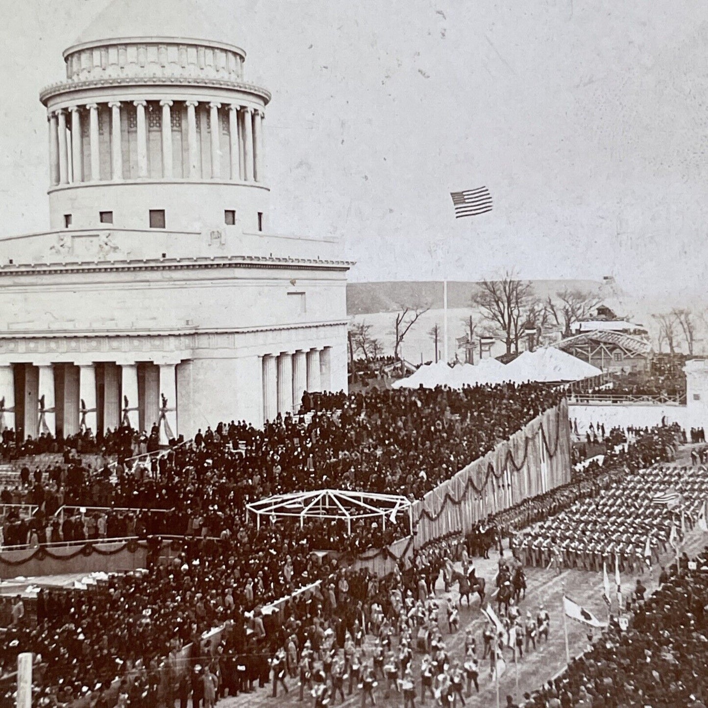 Ulysses S. Grant Grave Monument Opening Stereoview NY Antique c1897 X3523